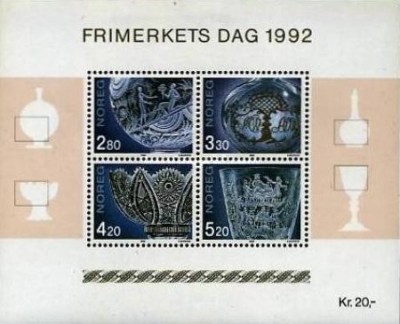 Norvegia 1992 - Ziua marcii postale-sticlarie, bloc neuzat foto