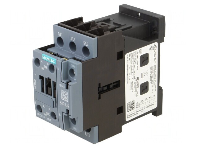 Contactor 3-polar cu 3 contacte auxiliare, 230VAC