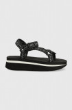 Cumpara ieftin Karl Lagerfeld sandale VELOCITA WEDGE femei, culoarea negru, cu platformă KL81900A