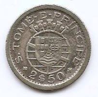 Sao Tome &amp; Principe 2.5 Escudos 1951 - Argint 3.50 g/650, 20 mm KM-12