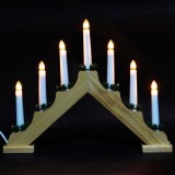 Decoratiune arc cu 7 becuri, Hoff, lemn, alimentare priza