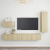 Gossi set de dulapuri tv, 4 piese, stejar sonoma, lemn prelucrat