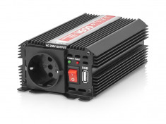 Invertor Transformator Tensiune Auto de la 12V la 230V, Port USB, 1 Priza, Putere 600W foto