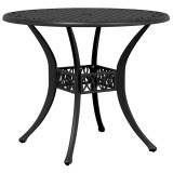 Cumpara ieftin Masa de gradina, negru, &Oslash;90x75 cm, aluminiu turnat
