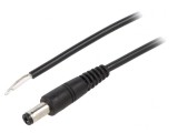 Cablu DC 5,5/2,1 Negru 0,5m, WEST POL