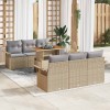 VidaXL Set de canapele pentru grădină 7 pcs bej și gri deschis