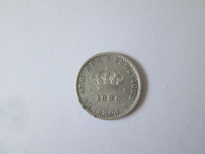 Portugalia 50 Reis 1880 argint 917 regele Luiz I