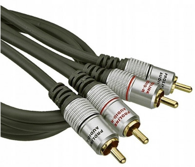 Cablu RCA mufa tata x2 din ambele parti 0.5m negru PROLINK TCV4270-0.6 foto