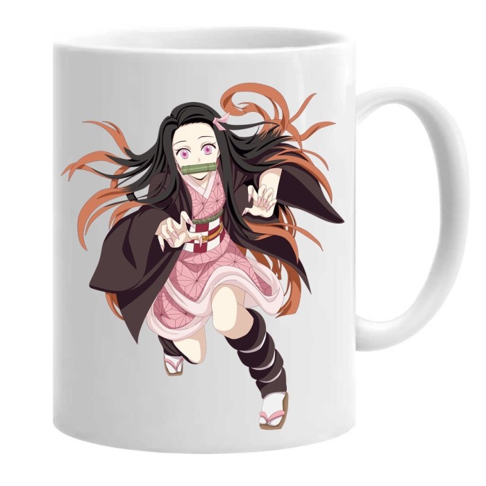 Cana alba personalizata anime demon slayer nezuko, INOVATIX&reg;. 330 ml