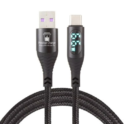 Cablu Date si Incarcare Rapida 66W, PRESTIGE CHARGE&amp;reg;, cu Display, FastCharge 20V3A, pentru Iphone 15 &amp;amp; 16, Samsung, Universal, Cip Inteligent Limitare foto