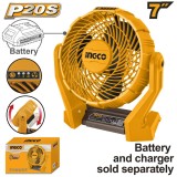Ventilator aer 20 v 7&quot;, fara acumulator si incarator - Ingco CFALI2007