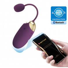 Ou Vibrator Abner, 12 Moduri Vibratii, Bluetooth Control Free App, Silicon, USB, Violet