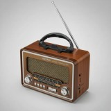 Cumpara ieftin Radio FM Bluetooth Yuegan YG-7052 &ndash; Design Retro, AM/FM/SW, Bluetooth 5.0, USB, TF, AUX, Lumini RGB, Maro