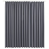 Draperie opaca, gri, 290 x 245 cm, cu carlige