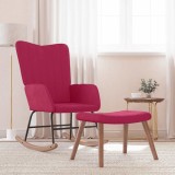vidaXL Scaun balansoar cu taburet, roșu vin, catifea 327759
