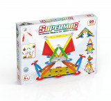 Set de constructie magnetic Supermag Projects Multicolor, 60 piese