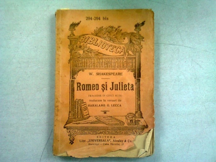 ROMEO SI JULIETA - W.SHAKESPEARE (TRAGEDIE IN CINCI ACTE)