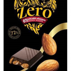 Ciocolata neagra cu migdale fara zahar si gluten 72% cacao Zero, 150g, Torras