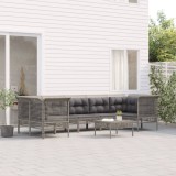 vidaXL Set mobilier de grădină cu perne, 8 piese, gri, poliratan 3187479