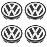 Set 4 capacele roti 63mm negre, pentru jante aliaj Volkswagen