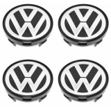 Set 4 capacele roti 63mm negre, pentru jante aliaj Volkswagen