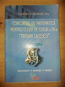 Concursul de matematica pentru elevii de clasa a 4-a &bdquo;Traian Lalescu&rdquo;