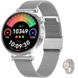 SMARTECH SmartWatch cu 2 Curele, Apel Bluetooth, Monitorizare Somn, Calorii, Moduri Sport, Ciclu Menstrual, Distanta Parcursa, Ritm Cardiac, Nivel Oxi