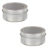 Set Cutițe Metalice, Fereastră Transparentă, 2 Buc, Argintiu, Dimensiuni 6x3 cm, Oem
