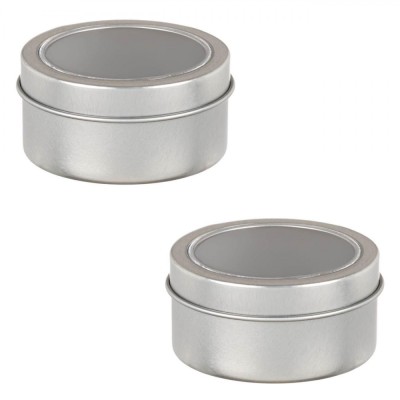 Set Cutițe Metalice, Fereastră Transparentă, 2 Buc, Argintiu, Dimensiuni 6x3 cm foto