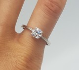 Superb inel vintage din argint model solitaire/logodna, 57 - 67