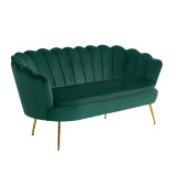 Cumpara ieftin Canapea catifea verde smarald Noblin 160x76x77 cm