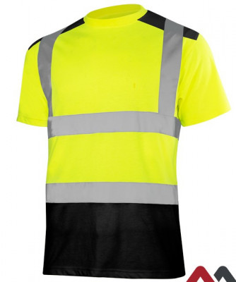 Tricou de lucru cu benzi reflectorizante T-REF2 galben si negru foto
