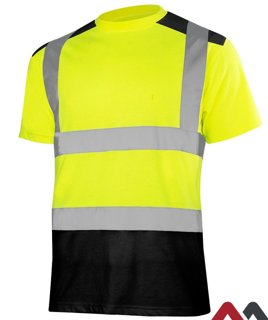 Tricou de lucru cu benzi reflectorizante T-REF2 galben si negru