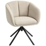 HOMCOM Fotoliu Pivotant la 360&deg;, Fotoliu din Material Textil pentru Living și Birou, 58,5x59x78,5 cm, Gri Deschis | Aosom Romania