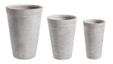 Cumpara ieftin Set 3 ghivece flori fibra sticla alba Graffiti &Oslash;30x50.5h/ &oslash;40x56.5h/ &oslash;49.5x69.5h