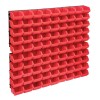 VidaXL Set cutii depozitare 96 piese cu panouri de perete, roșu&amp;negru 150806