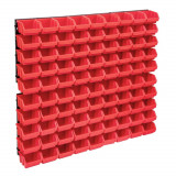 VidaXL Set cutii depozitare 96 piese cu panouri de perete, roșu&amp;negru