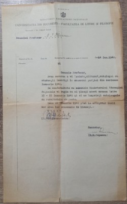Document semnat de C. Radulescu-Motru, 1940 foto