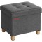 SONGMICS Taburet depozitare pliabil cu picioare din lemn, capitonat cu tesatura tip in, 40x32x34 cm, gri inchis Household NewTrend