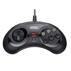 Controller Retro Bit Sega Md 8 Button Usb Black Pc foto