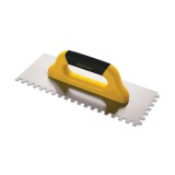 Gletiera profesionala Dekor cu zimti 10x10 mm, inox, maner inchis ergonomic, 300 x 120 mm