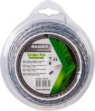 Fir patrat rasucit pentru motocoase, 3 mm x 15 m, transparent, Riader Garden Tools 110312, Raider Garden Tools