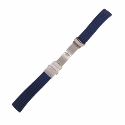 Curea de silicon albastra cu inchidere deployant 16mm 18mm 20mm 22mm 24mm WZ863 foto