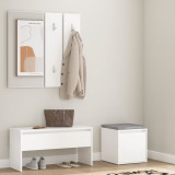 Set de mobilier pentru hol, alb, lemn prelucrat GartenMobel Dekor, vidaXL