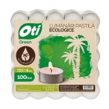 Lumanari ecologice albe, set 100 bucati, ardere uniforma si lumina calda