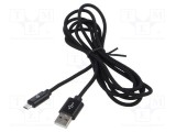 Cablu USB 2.0 GEMBIRD USB A - USB B micro, 1,8m, negru, aurit