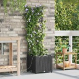 VidaXL Ghivece de Grădină 1 buc Zăbrele Negru 40 x 40 x 142 cm Plastic