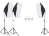 Kit de 3 softboxuri, 3 trepiezi reglabili 200 cm, 3 becuri LED 25W, Dactylion
