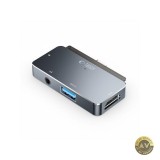 Hub USB-C Tech-Protect V6 1 x USB-A - 1 x USB-C - 1 x HDMI - 1 x Jack 3.5mm Gri