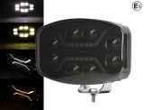 Cumpara ieftin LED Far cu functie DRL, lumina alba galbena - Carcasa fumurie - 12-24V, pentru jeep, camion, utilaje agricole si altele